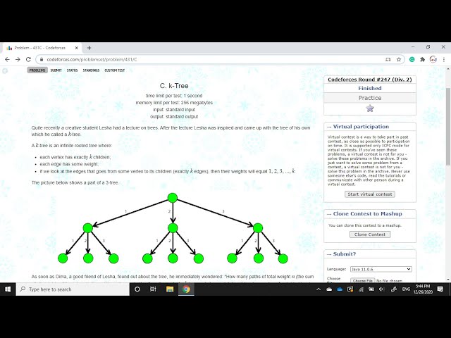 Code Forces Problem 431C Walkthrough