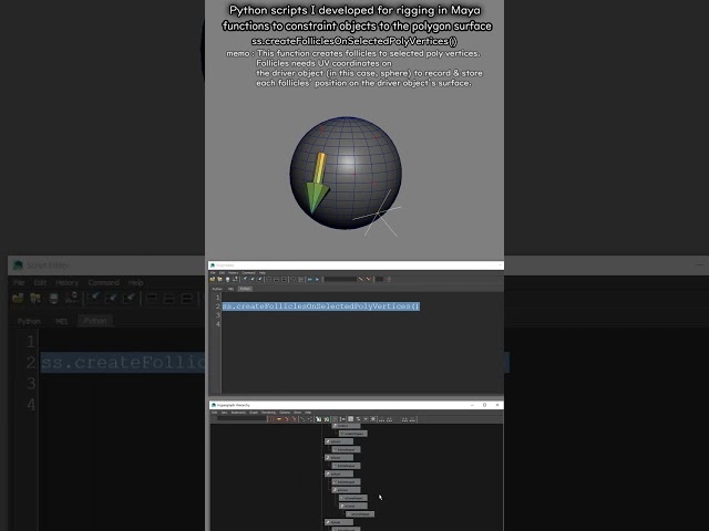 Python script I coded for rigging in Maya : (memo) driver object for follicles needs UV coordinates