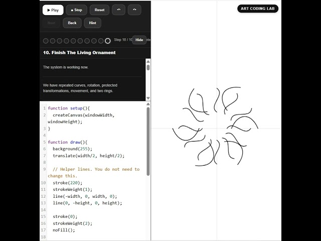 Code simple Mandala with p5js. Learn creative coding with Art Coding Lab