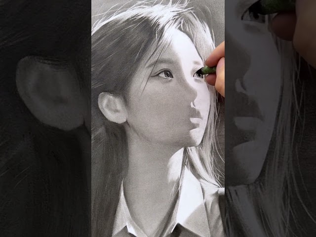 Please believe in the charm of brushe! #drawing #charcoaldrawing #portraitdrawing #charcoalshading
