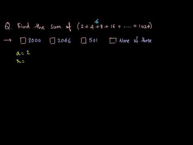 QT 09 Series   Geometric Progression