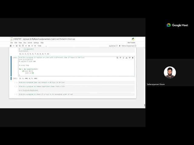 Lecture 4: Python Fundamentals ( List ) | Ultimate ML DL BootCamp