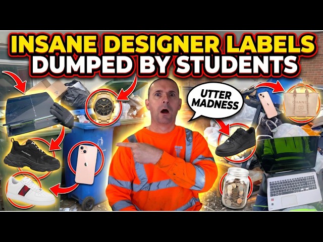 STUDENTS ARE INSANE😲DESIGNER LABEL ITEMS AND TECH FOUND DUMPSTER DIVING UK