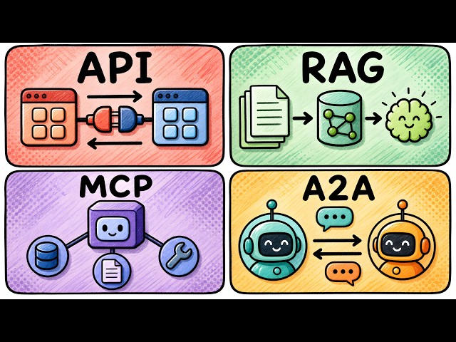 API vs RAG vs MCP vs A2A Explained in 19 Minutes.