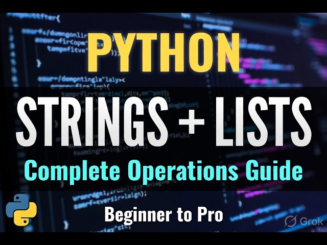 Python Lists and Strings Tutorial for Beginners | All Important Operations #python #datascience #ai