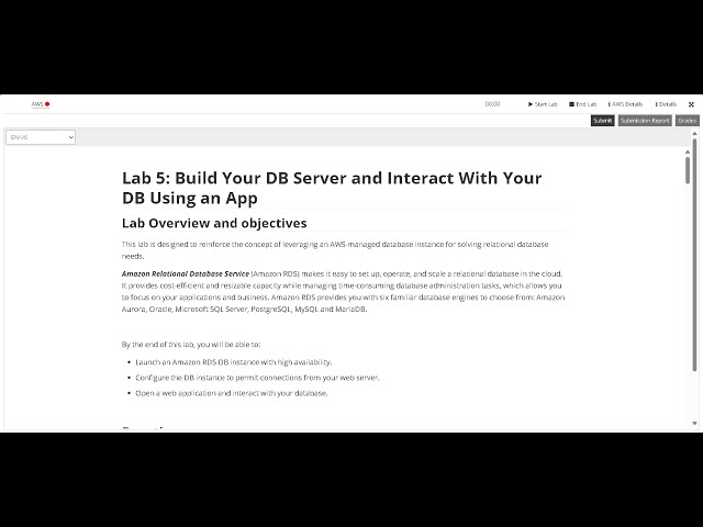 AWS Academy Cloud Foundations - Lab 5: Build a Database Server