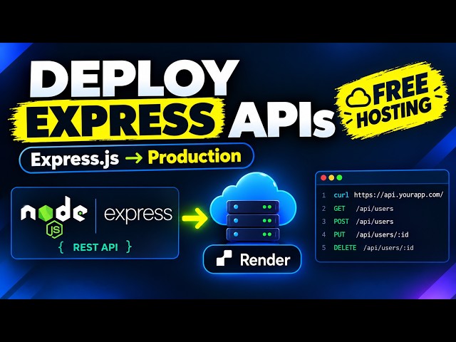 🚀 Deploy Express.js REST APIs on Render for FREE | Step-by-Step Deployment Guide