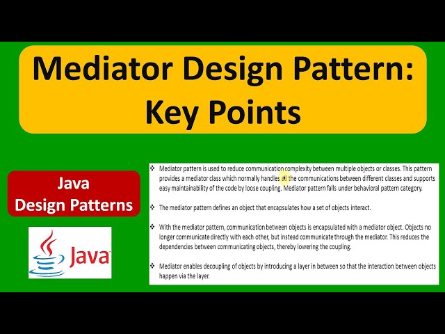 Mediator Design Pattern: Key Points