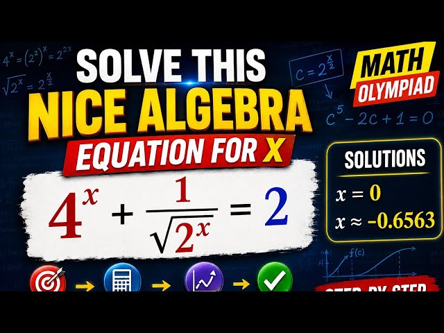 Solve This Nice Algebra Equation for X | Math Olympiad Challenge