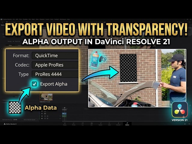How to Export Video with Transparent Background in DaVinci Resolve 21