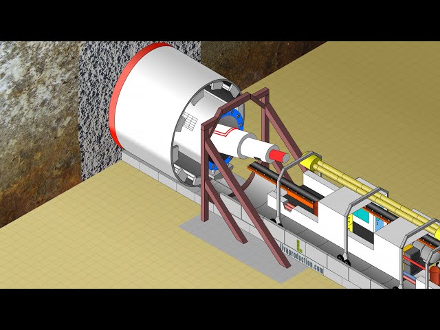 How to launch a Tunnel Boring Machine (explanatory isometric animation)