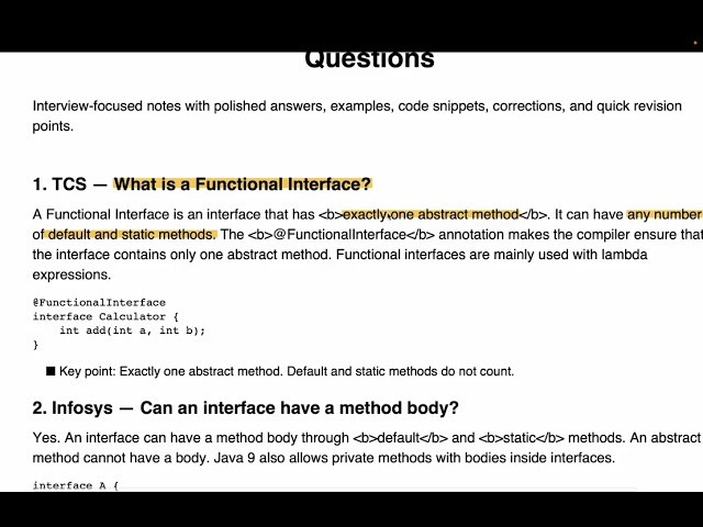 Java 8 Interview Questions (Part-1) (Hindi) lambda expressions and functional interface