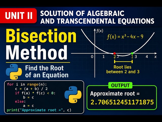Computational Mathematics Lab Using Python | Part 4 | Bisection Method | Numerical Methods