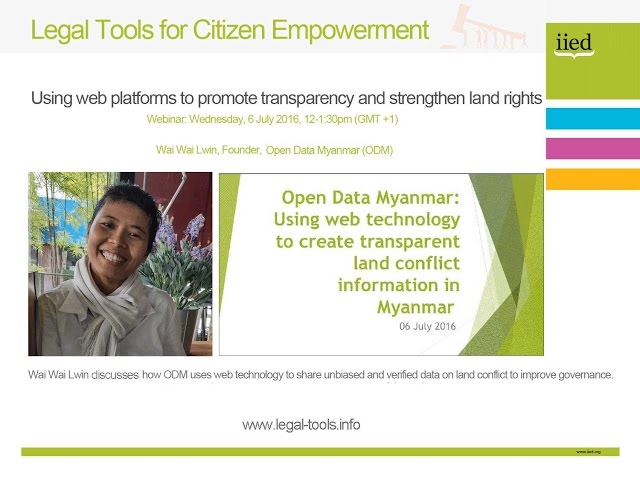 Legal tools for citizen empowerment: Open Data Myanmar