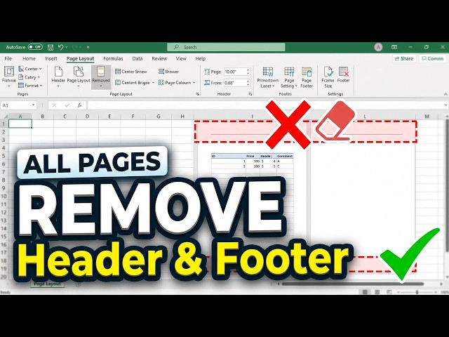 How to Remove Header and Footer from All Pages in Excel