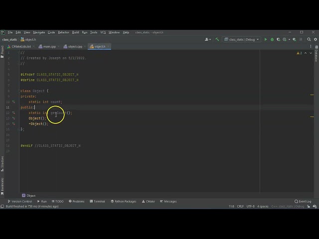 Using Static Class Variables in C++