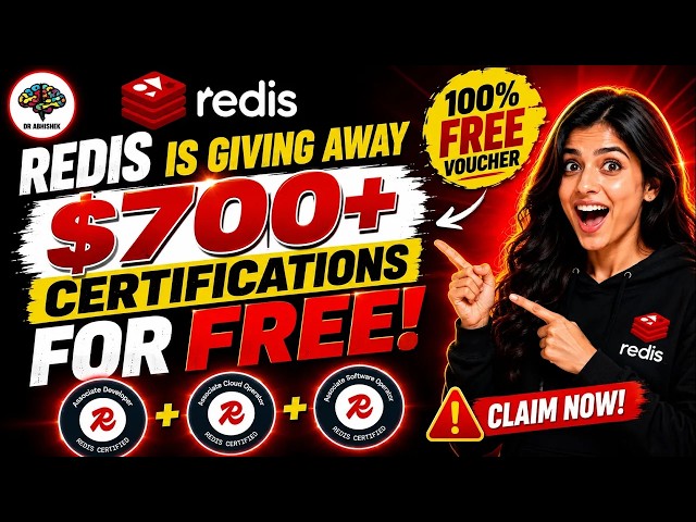 Get $700+ Worth Redis Certifications for FREE! 🔥 100% FREE Exam Vouchers