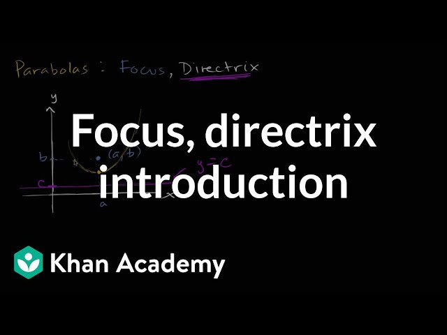 Focus and directrix introduction | Conic sections | Algebra II | Khan Academy
