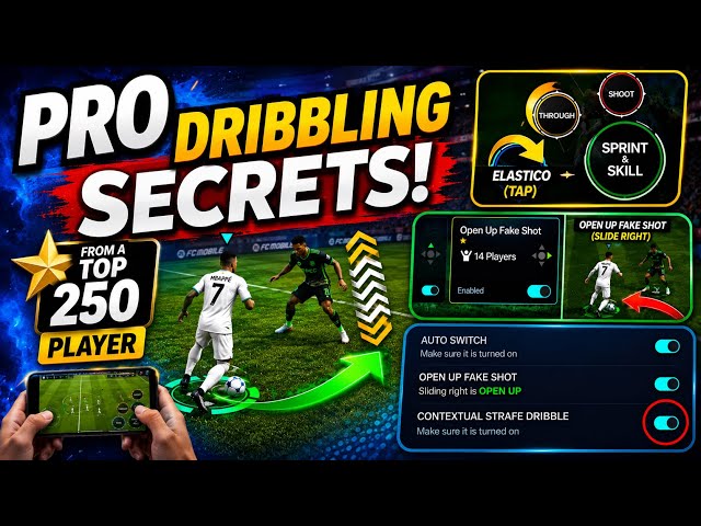 Rare FC Mobile dribbling tips and tricks from a Top 250 Player + Game settings | Gameplay Breakdown 