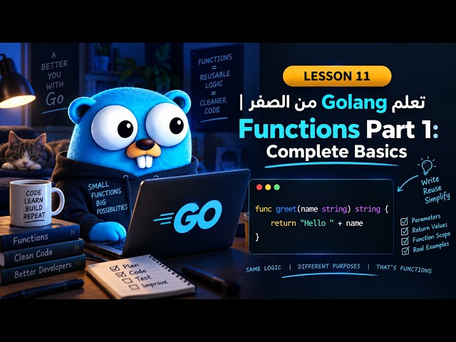 تعلم Golang من الصفر | Functions Part 1: Complete Basics | Lesson 11