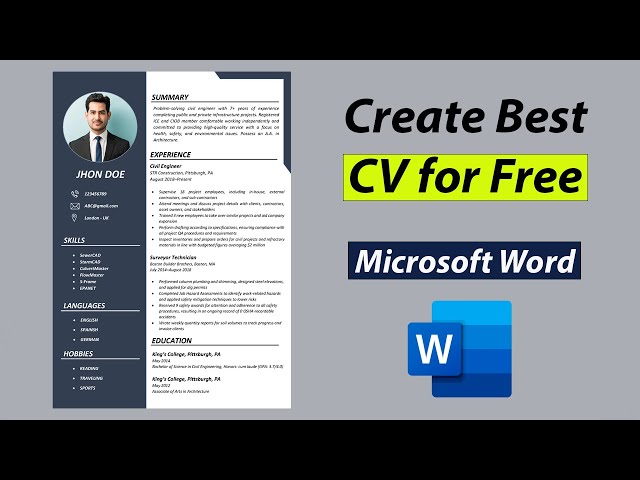 Create Best CV for Free in MS Word | Best CV Format 2025