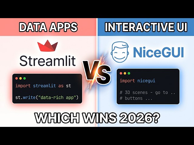 Streamlit vs NiceGUI - Which Python Framework Wins in 2026