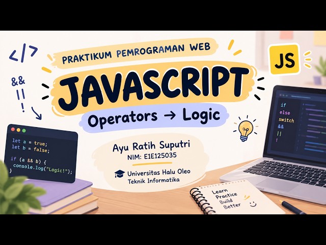 Belajar JavaScript Part 2 - Operators s/d JavaScript Logic by Ayu Ratih Suputri (E1E125035)