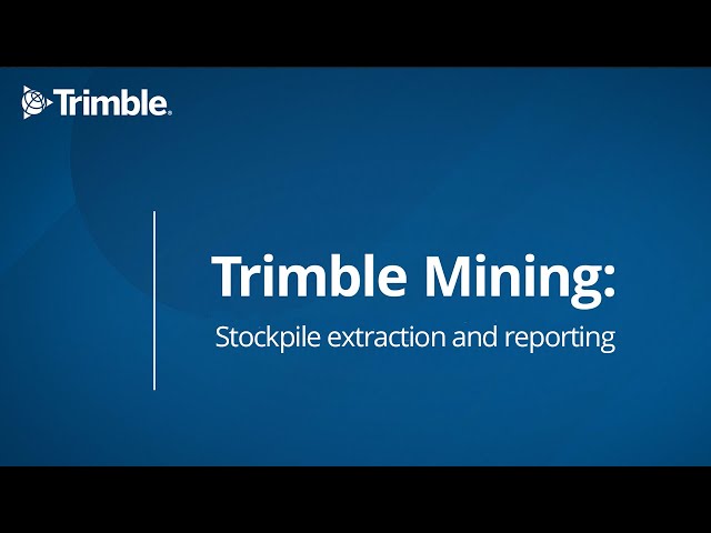 Trimble Mining Tutorial: Stockpile extraction and reporting