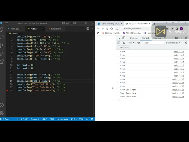 حل تكليفات الزيرو JavaScript Bootcamp من الدرس 031 الي 032