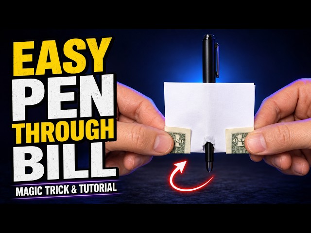 Easy Pen Through Bill Magic Trick & Tutorial | #magic #tutorial