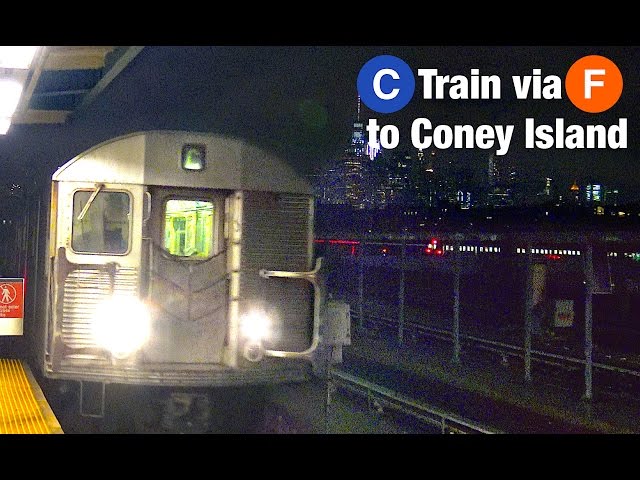 ⁴ᴷ R32 C Train Rerouted via the F Line to Coney Island