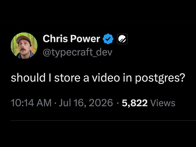 Can you put a video in postgres?