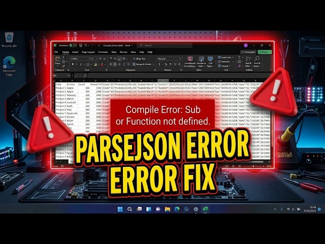 Excel VBA Sub or Function Not Defined Error on ParseJson