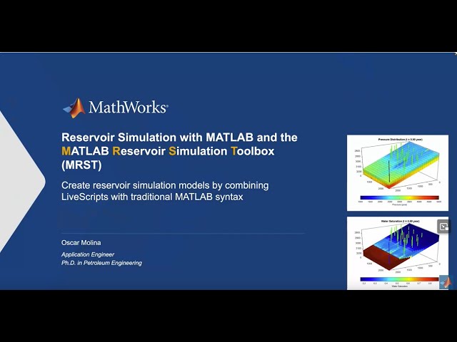 Simulación de Yacimientos en MATLAB con MRST  | Mathworks | MATLAB Day Colombia