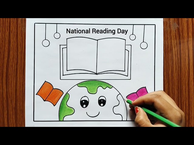 National Reading Day Poster Drawing / Vayana Dinam Drawing / How to Draw Vayana Dinam In Malayalam