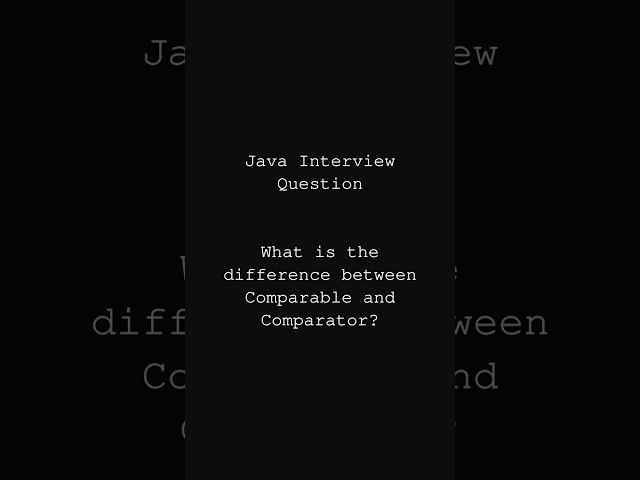 Comparable Vs Comparator | Java Interview Questions #java #coding #dsa #interviewquestions