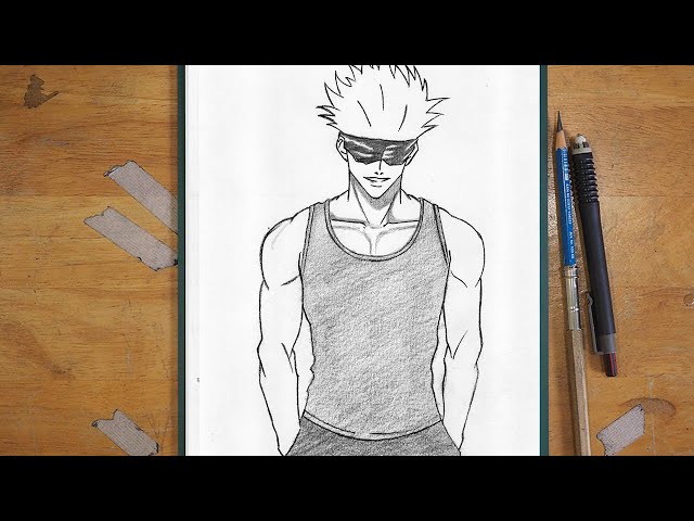 How to Draw Gojo Cool Pose | Anime Drawing Tutorial Step by Step