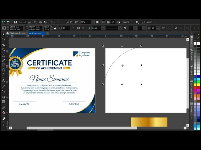 Certificate Design in CorelDRAW | Professional Certificate Design Tutorial for Beginners 2026