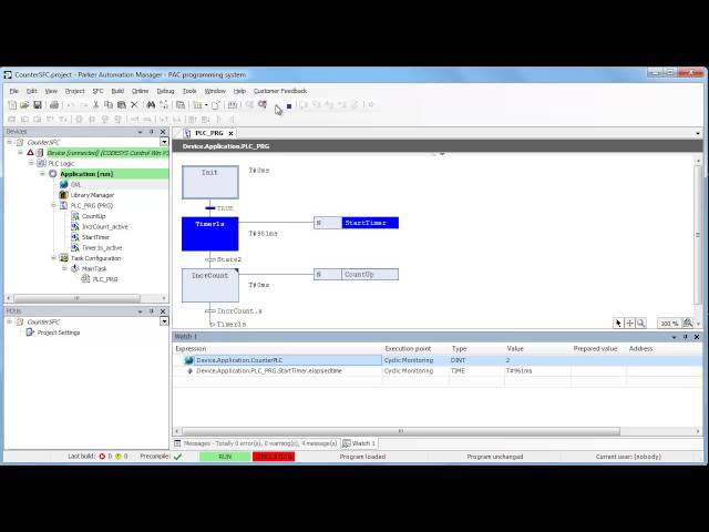 Sample PLC program SFC time based counter (Sequential Flow Chart)