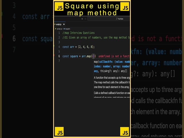 How to do Square using map function | Javascript | Shorts