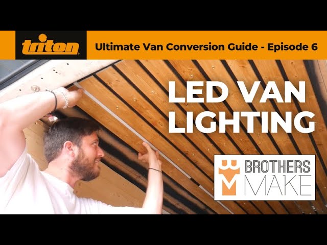 Transform your Van Ceiling with Wooden Slats and LED Lighting