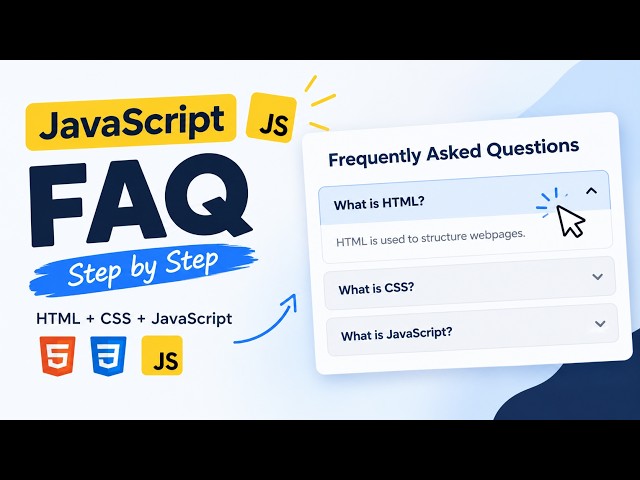 Build a Simple FAQ Section with JavaScript | HTML CSS JavaScript