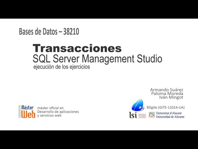 BD2012-13, día 2b - Ejemplos de transacciones en SQL Server