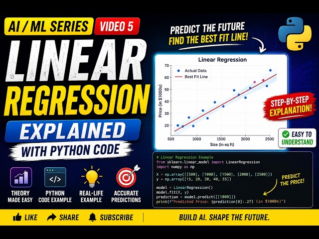AI Full Course #6 | Linear Regression Explained with Python (Beginner to Pro)