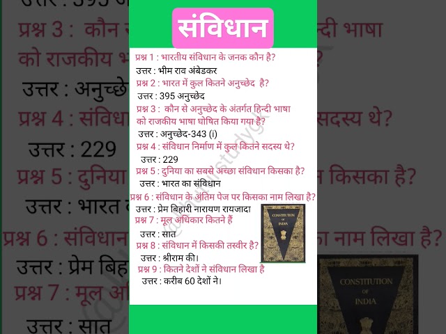 gk questions for competitive exams | sanvidhan gk question answer | by @khuturstudygk