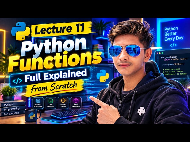 Lecture 11: Python Functions  Full Explained from Scratch.