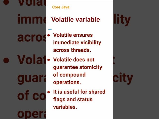 Volatile variable (71) #corejava