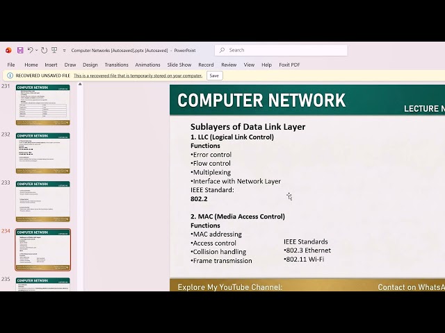 Lecture:27|• Switching Logical Link Control AND MAC