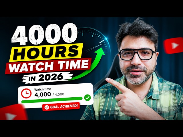 How to Complete 4000 Watch Hours FAST in 2026 | YouTube Channel Monetization Tips