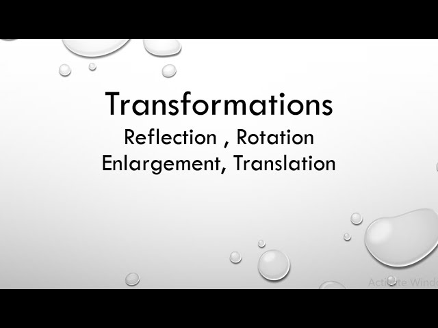 Transformations ( Reflection, Rotation, Translation, Enlargement)  II O level Math D 4024 Question